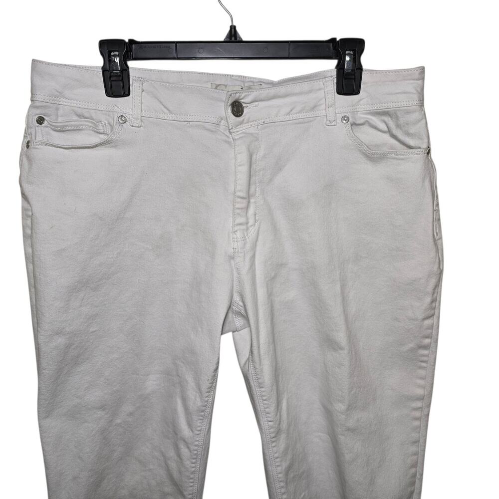 Women's Est. 1946 Denim White Midrise Crop Distressed Hem Jeans - 16 Classic - Picture 3 of 11